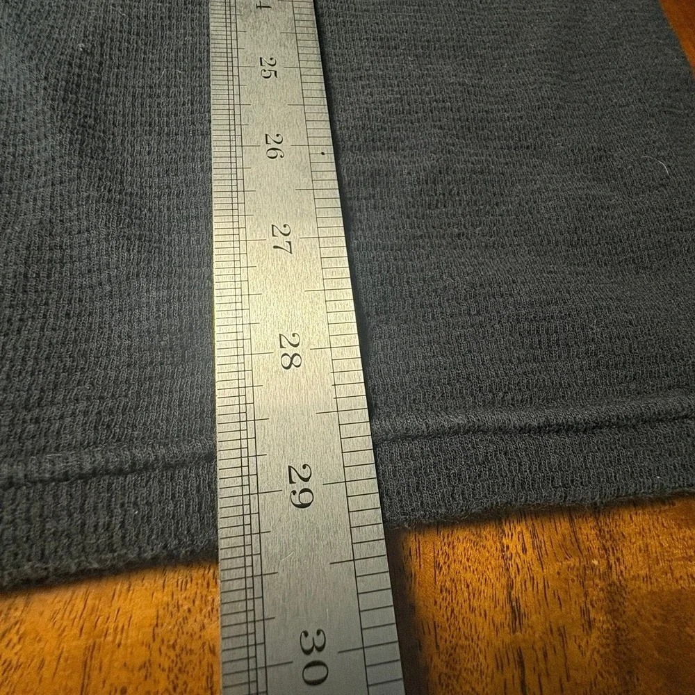 Polo Ralph Lauren Black Waffle Knit Thermal T-Shirt XL Red Pony